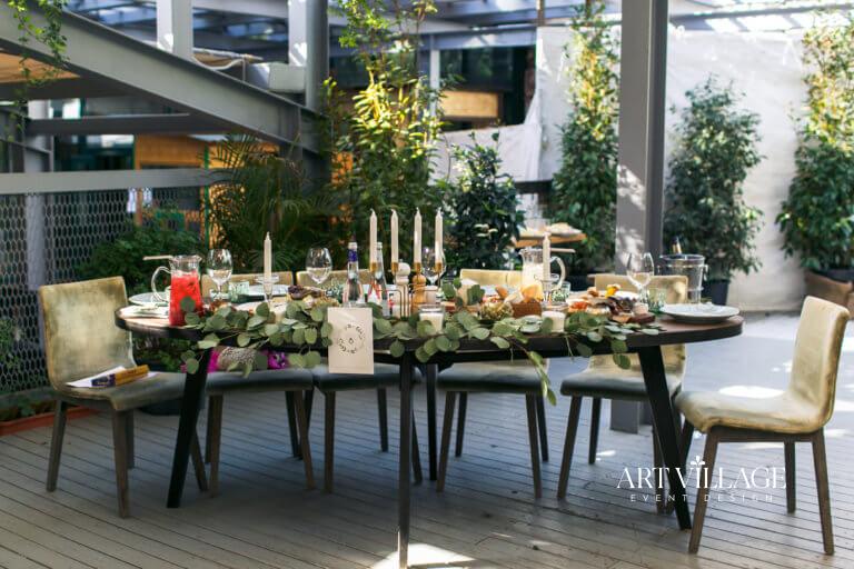 greenery wedding table decor Dubai